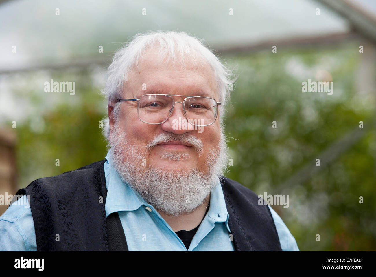 George R.R. Martin, 'Game of Thrones' author, at the Edinburgh International Book Festival 2014. Edinburgh, Scotland. Stock Photo