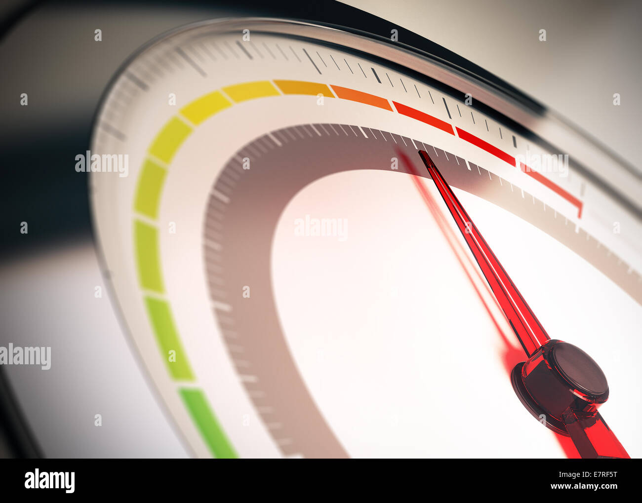 Dial with segments from green to red symbol of risk control or limit Stock Photo