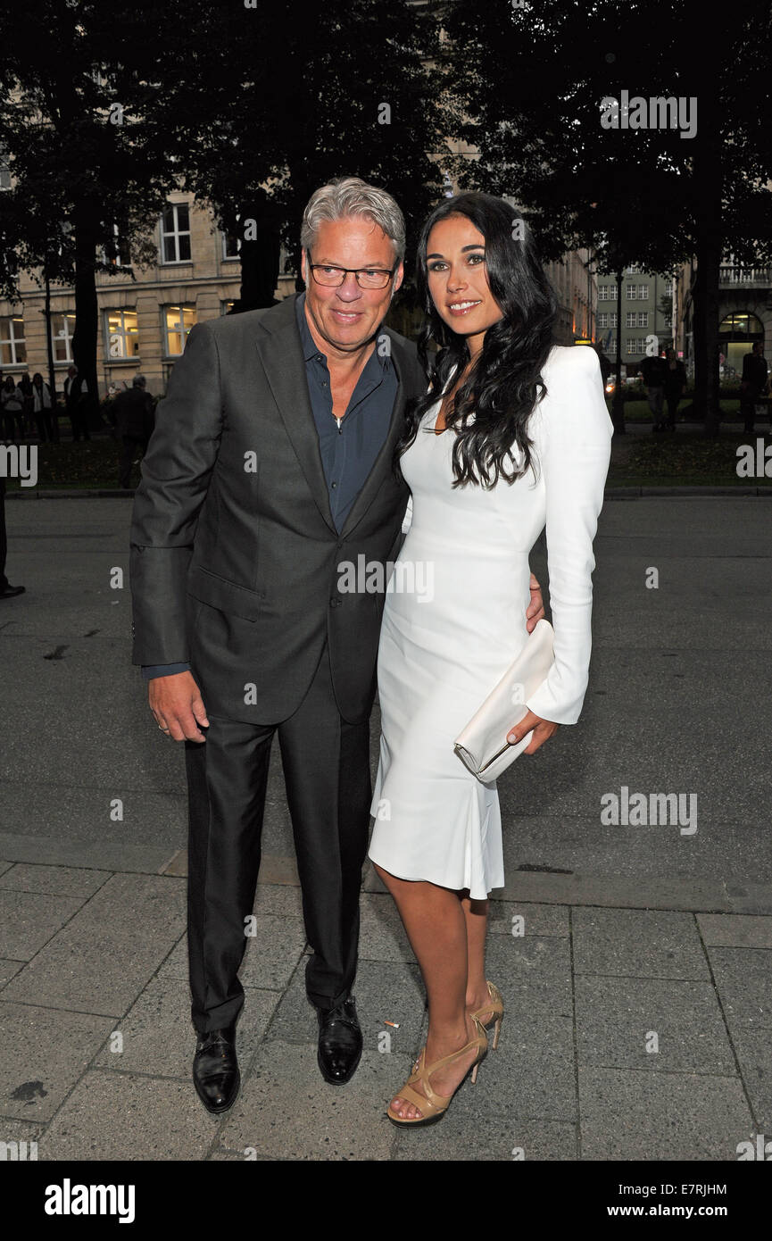 Entrepreneur Heiner Kamps (L) and his wife Ella arrive for the Laureus Charity Gala in Munich, Germany, 19 September 2014. The proceeds of the gala were donated to the 'Laureus Sport for Good Foundation Germany'. Photo: Ursula Dueren/ dpa Stock Photo
