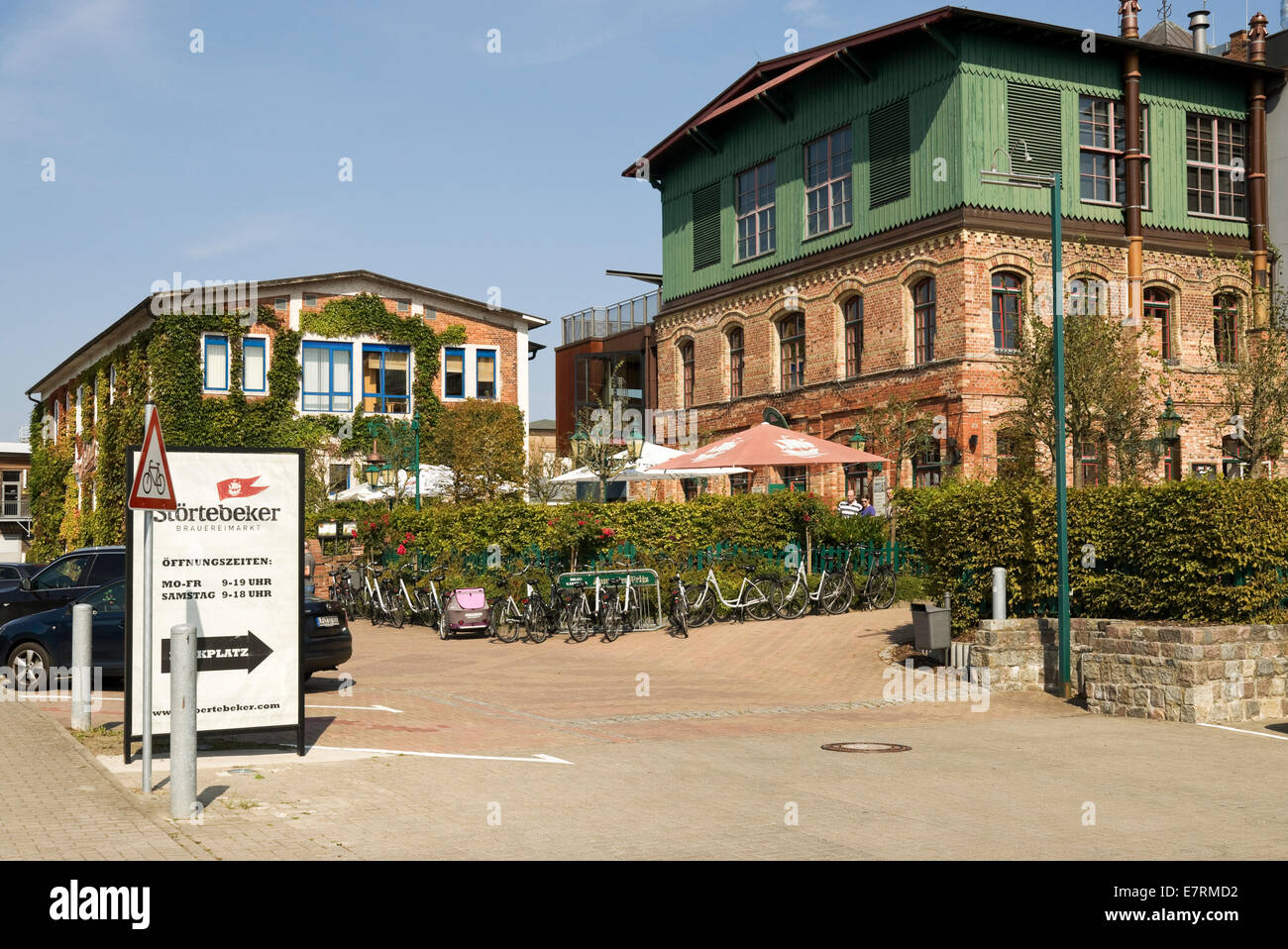 The old 'Stralsunder beer' brewery in Stralsund, Mecklenburg Vorpommern, Germany, now the 'Stortebeker' visitor centre & pub. Stock Photo