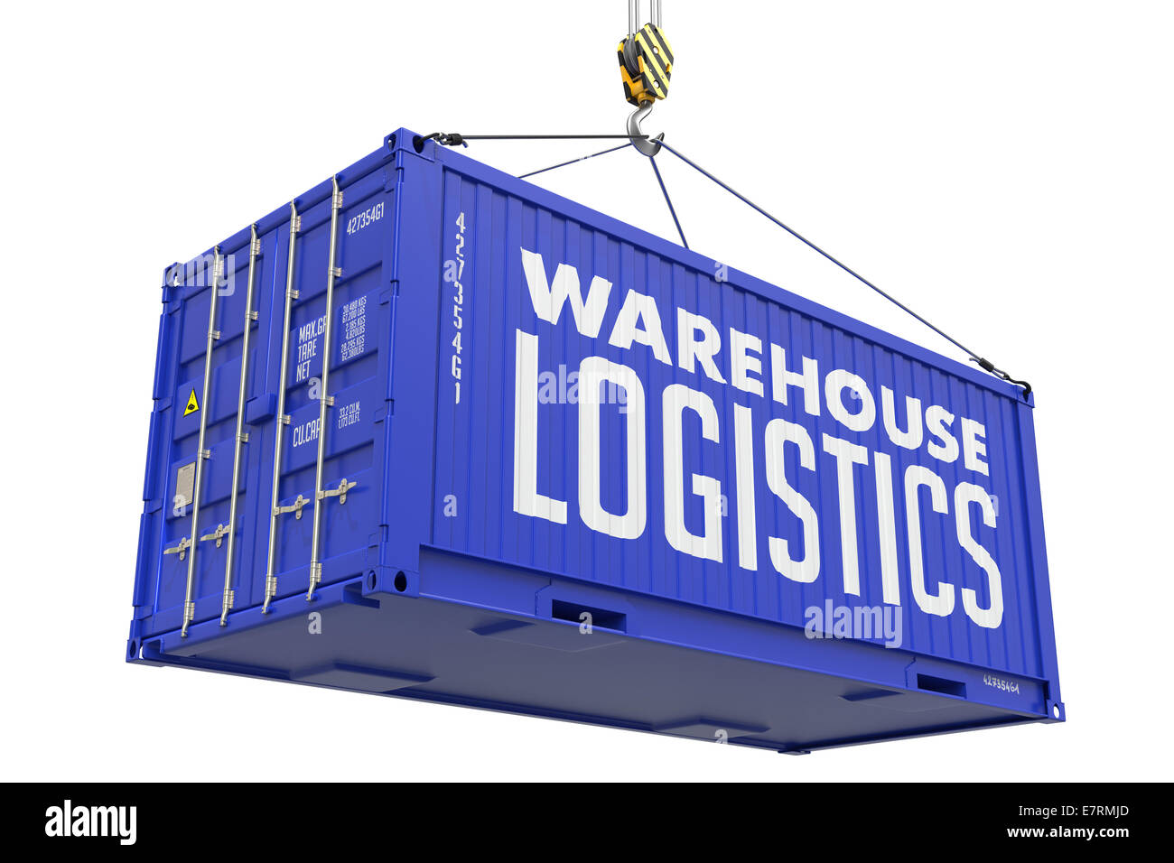 Warehouse Logistics Blue Hanging Cargo Container Stock Photo Alamy