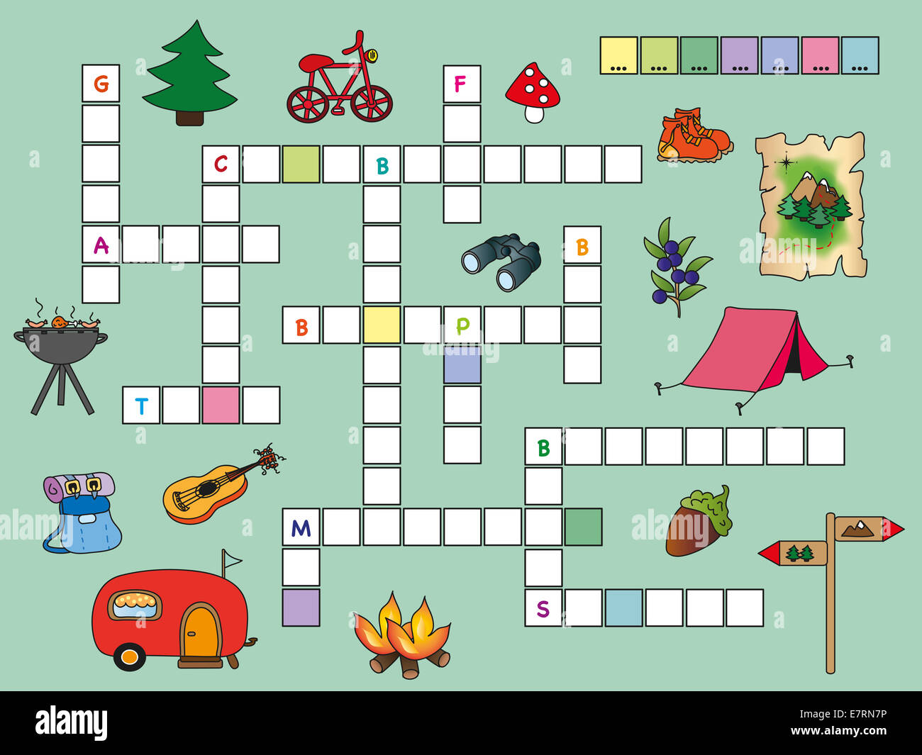 Children playing crossword puzzle game hires stock photography and