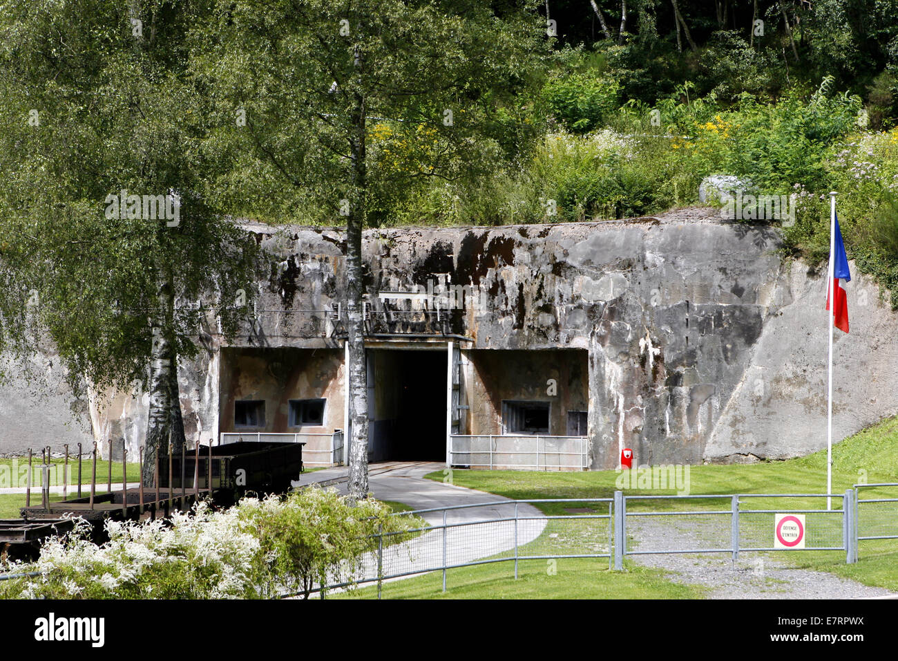 Bitche, France. 13th Aug, 2008. View of the entrance to Fort Simserhof, a Maginot Line Fortress, near Bitche, France, 13 August 2008. Photo: Daniel Karmann/dpa/Alamy Live News Stock Photo