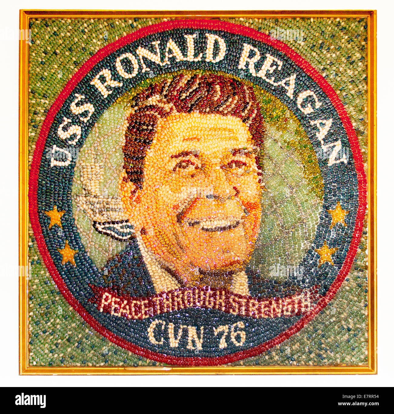 Ronald Reagan portrait at the Jelly Belly Factory Museum in Fairfield California Stock Photo