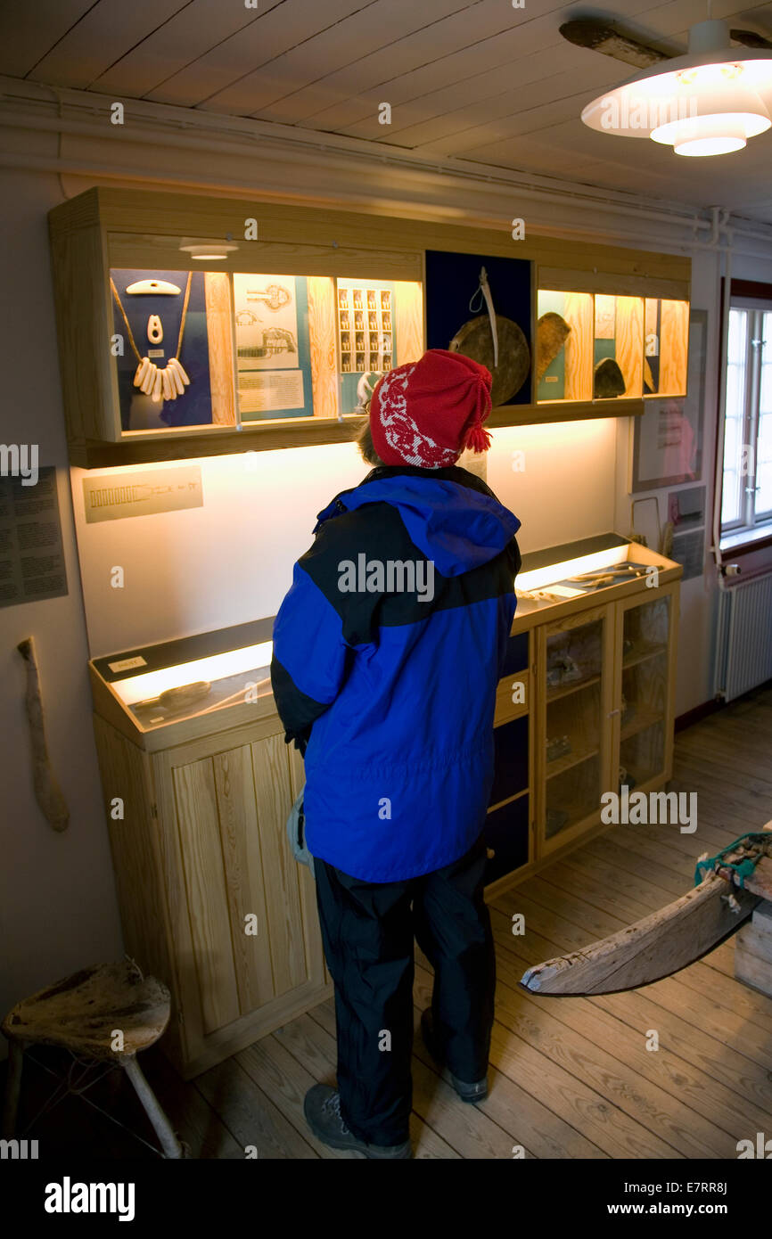 Museum in the 1910 house of Greenland's most famous Arctic explorer, Knud Rasmussen in Qaanaaq, Greenland, Arctic Stock Photo