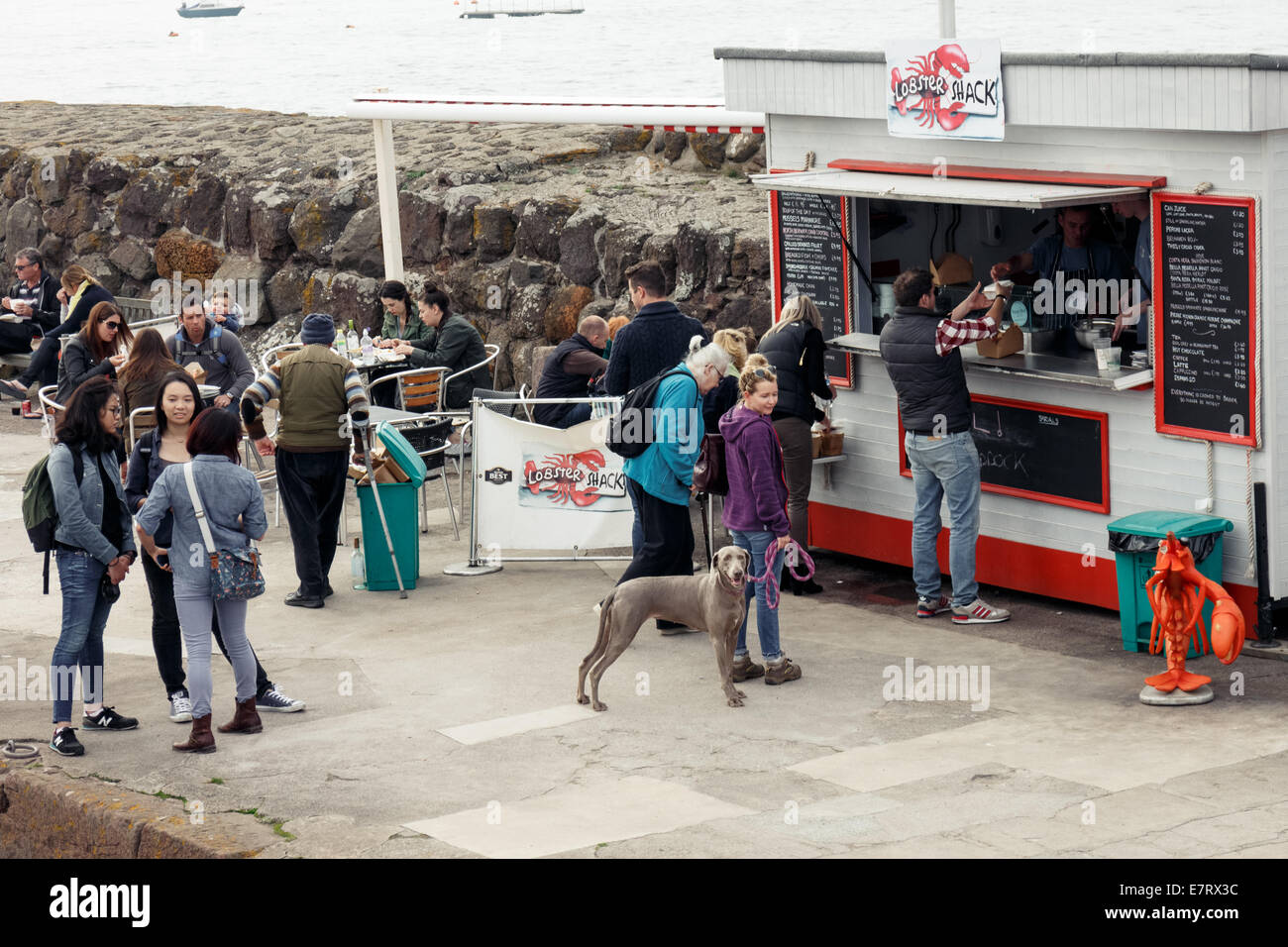 Lobster Shack sea food stall in North Berwick harbour Stock Photo Alamy