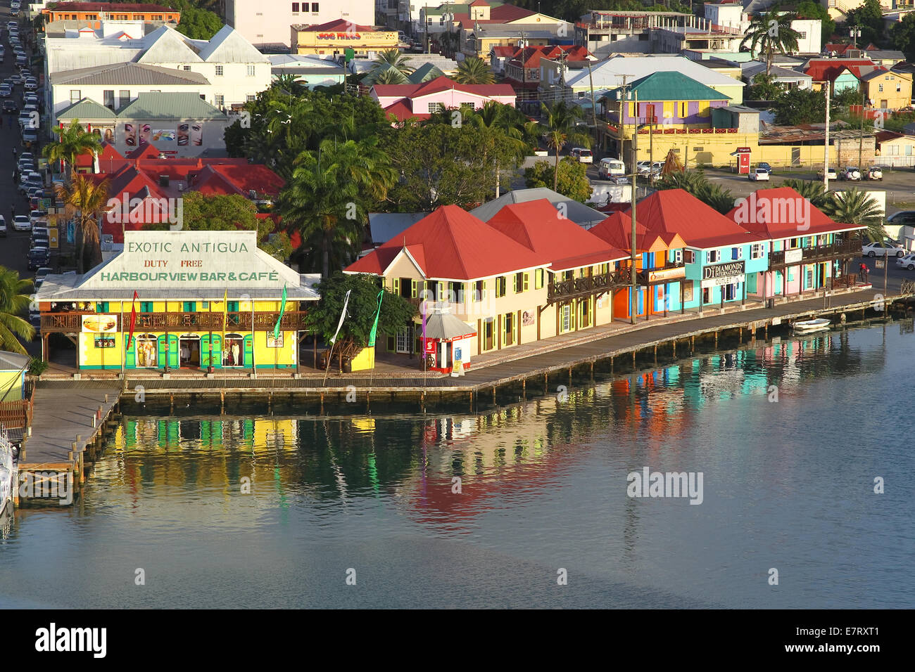 Antigua water front in the Caribbean St Johns Stock Photo