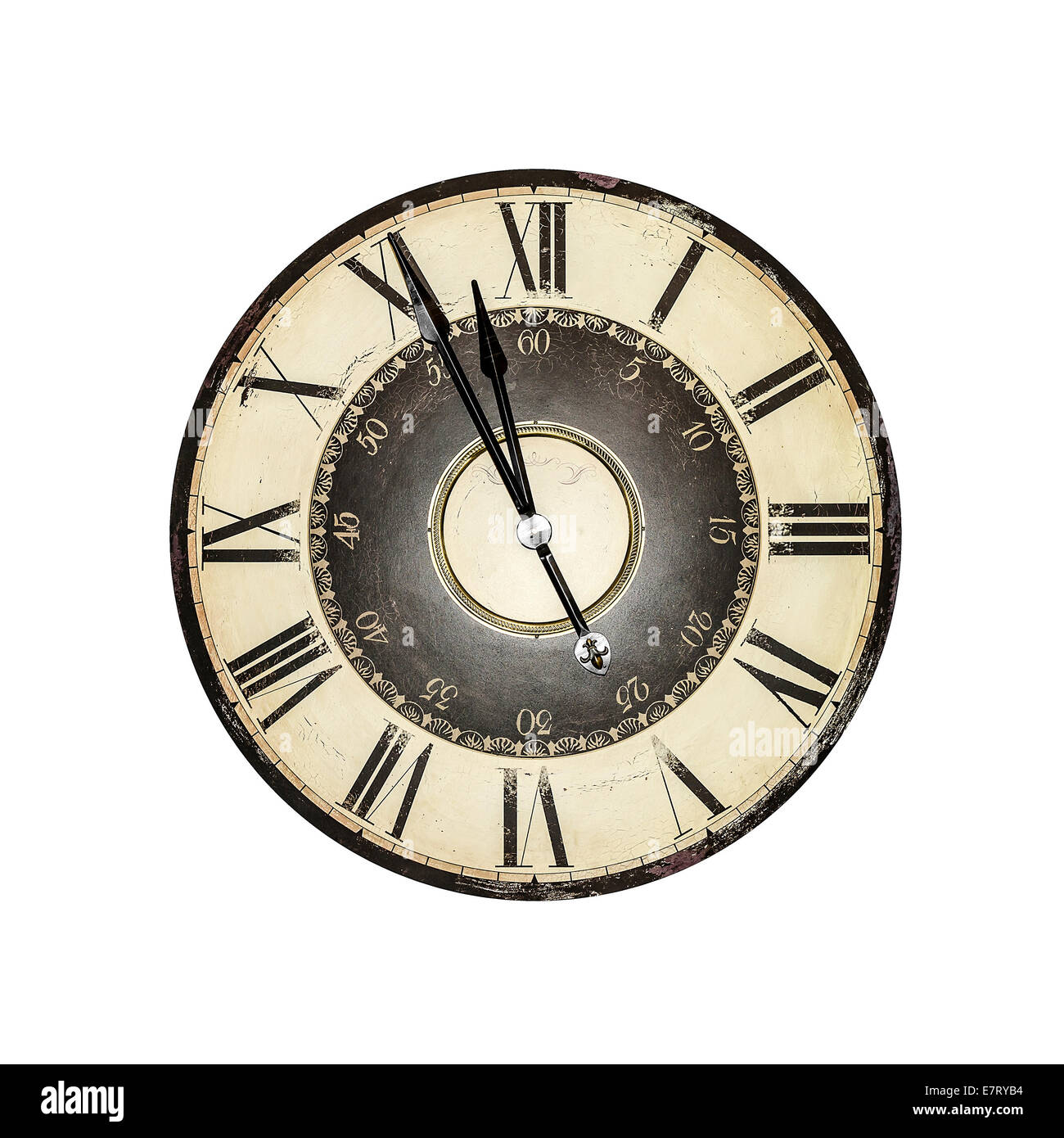 Old Clock Isolated on a white background Stock Photo - Alamy