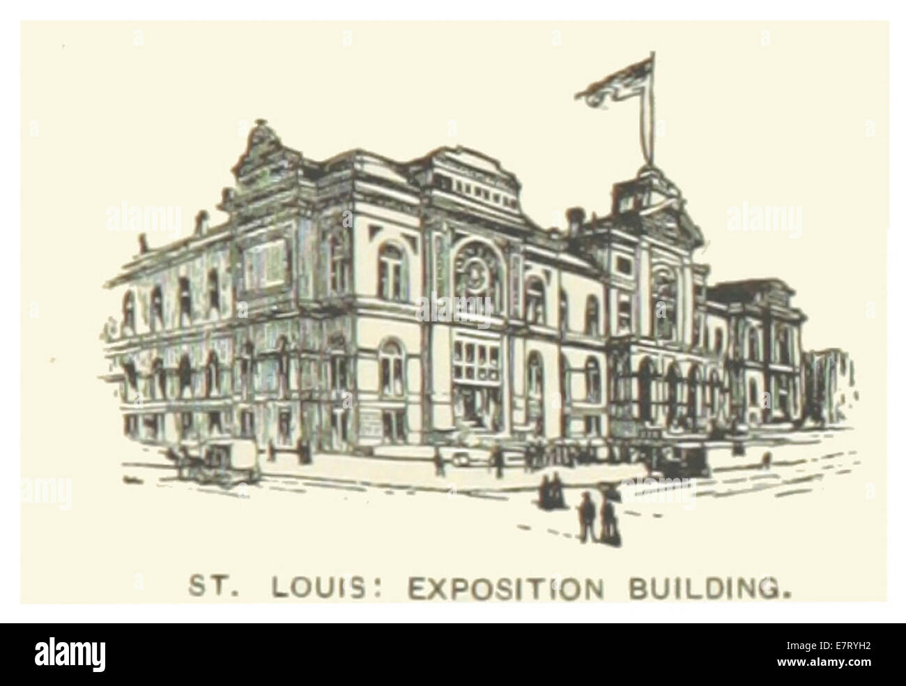 This 1891 sketch of the Exposition Building in St. Louis highlights the ...