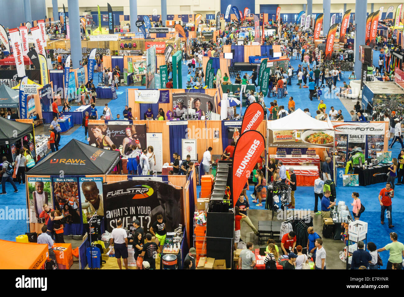 Miami Beach Florida,Convention Center,centre,Nissan Health & Fitness Expo,Miami Marathon,Half,running,runner,vendor vendors stall stalls booth market Stock Photo