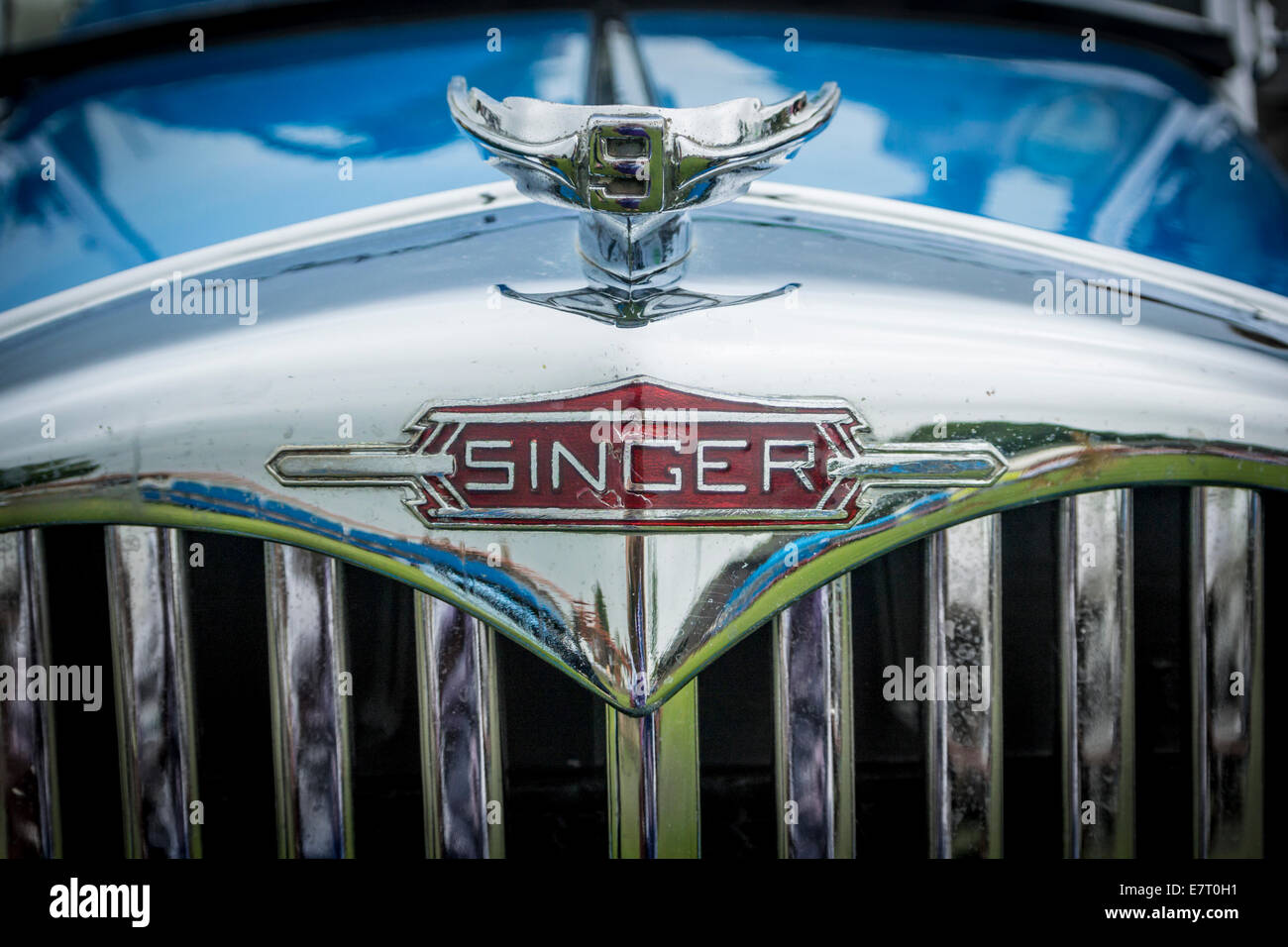 Singer Junior Radiator A blue Singer car radiator detail Stock Photo - Alamy