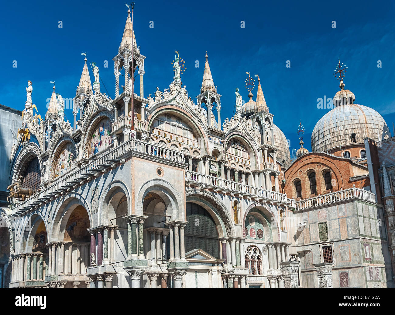 Basilica di San Marco, St. Mark's Cathedral and Campanila, Venice Stock Photo