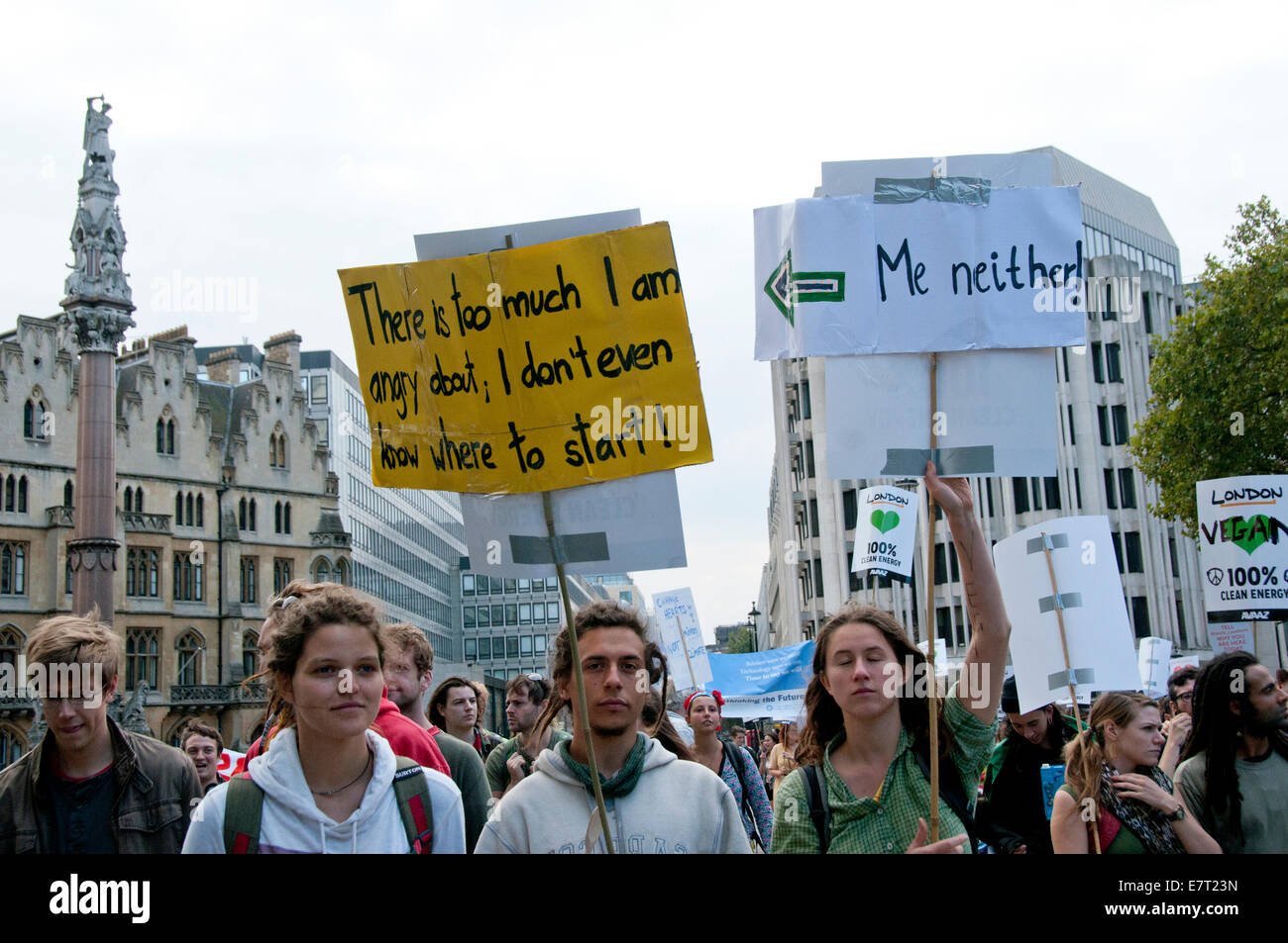 International People’s Climate March ahead of UN Climate summit asks for action on climate change London 2014 Stock Photo