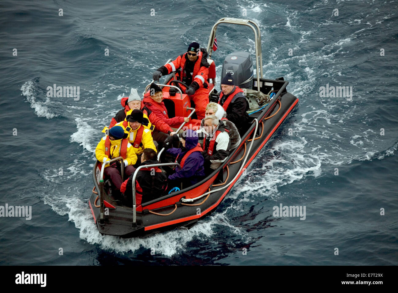 Polar Circle boats take MS FRAM passengers to and from shore and on