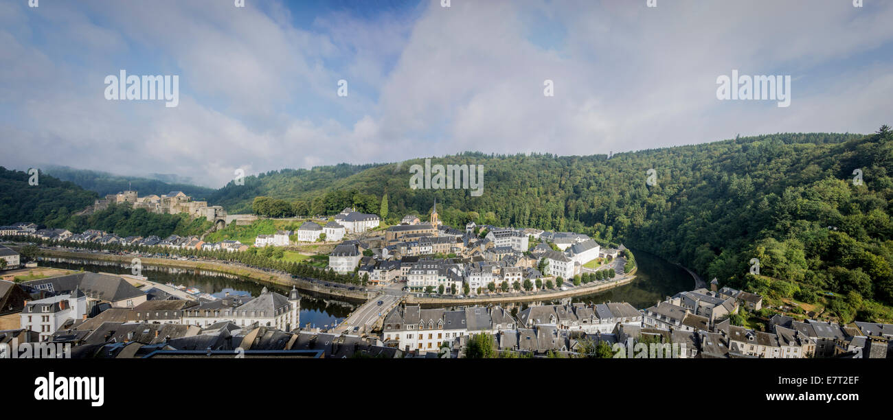Panoramic aerial view of the town of Bouillon in Belgium Stock Photo Alamy