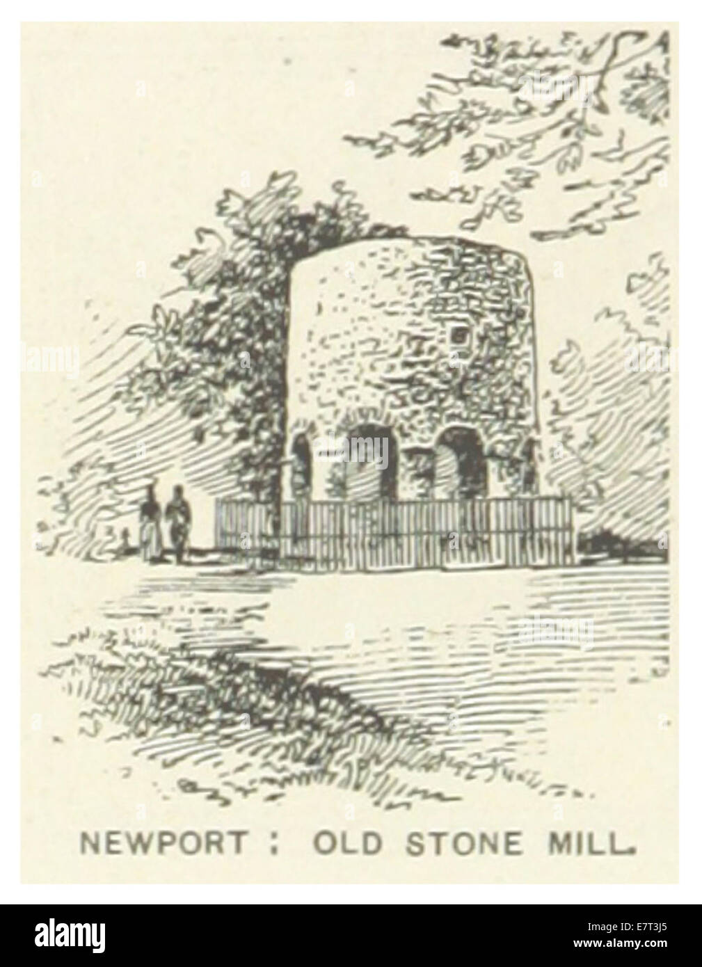 This 1891 Illustration Depicts The Old Stone Mill In Newport Rhode this-1891-illustration-depicts-the-old-stone-mill-in-newport-rhode