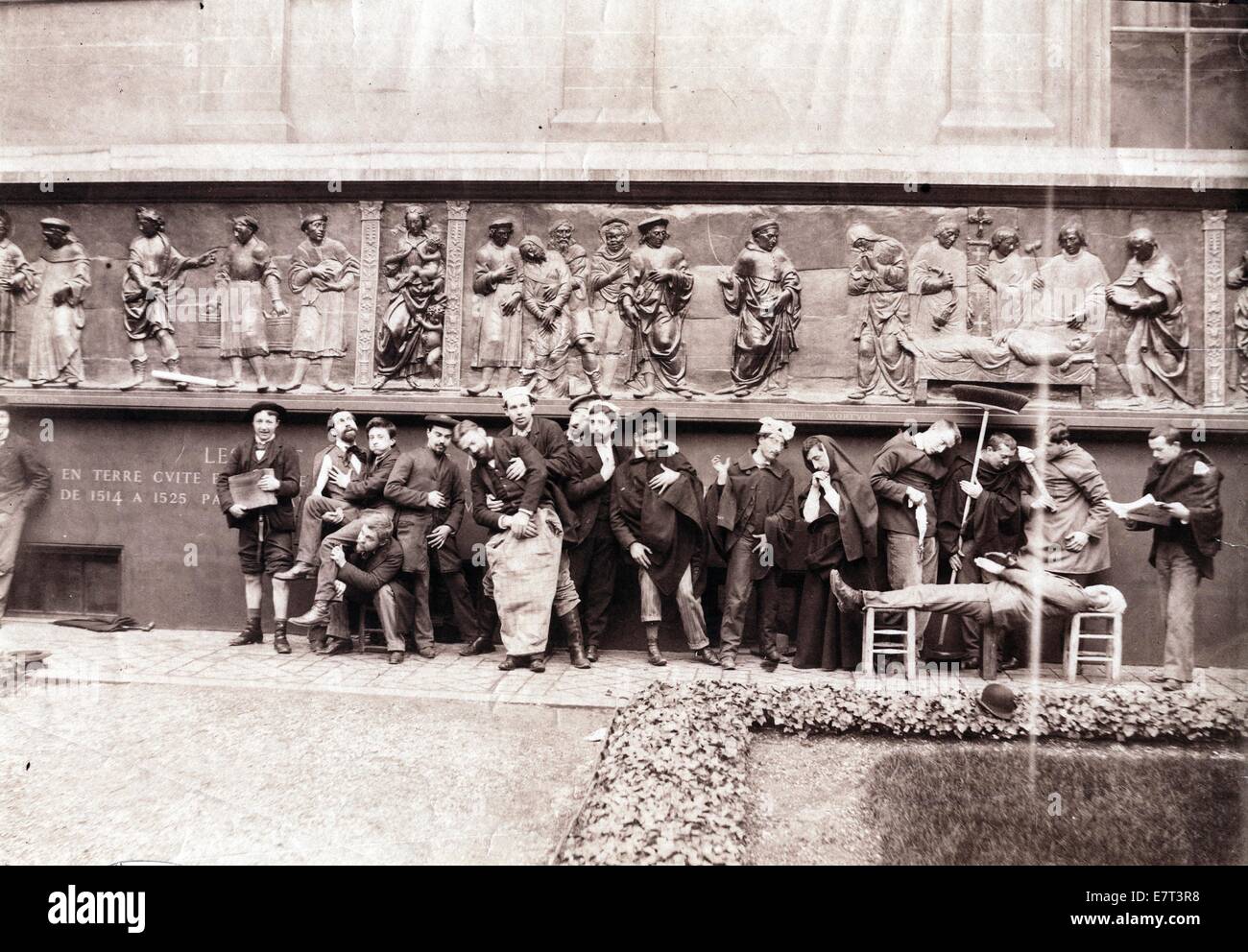 Students, Ecole des Beaux Arts, Paris, ca 1871, by Gaudenzio Marconi Stock Photo