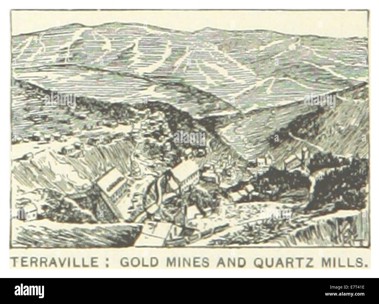 US-SD(1891) p792 TERRAVILLE, GOLD MINES Stock Photo