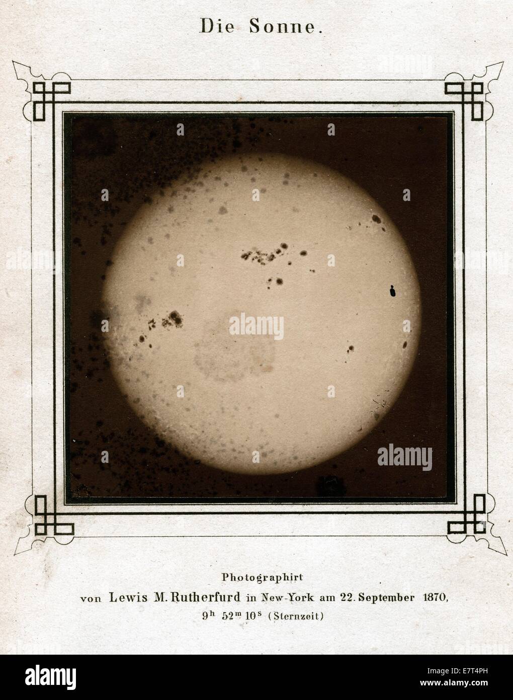 The Sun, 22nd Sept. 1870, by Lewis Morris Rutherfurd Stock Photo