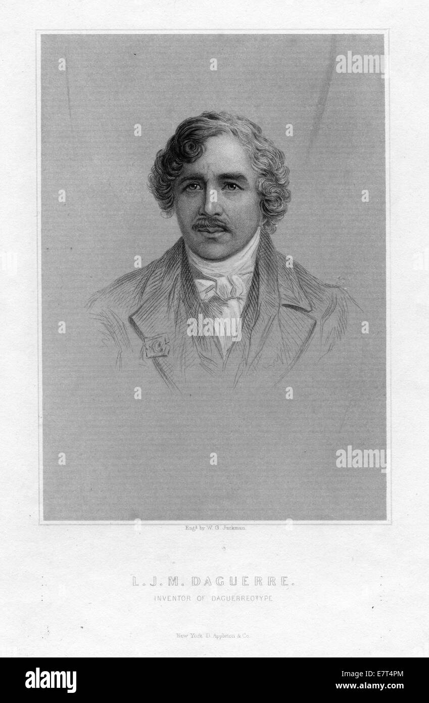 Louis Jacques Mande Daguerre, ca 1850, by W. G. Jackman Stock Photo