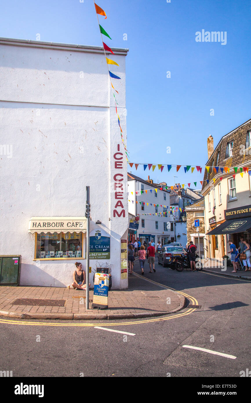 Ice cream shop in Fore street, South Hams, Devon, England