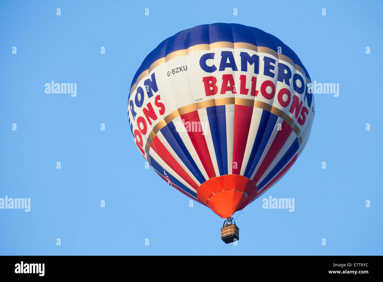 Hot air balloon fiesta, festival in Bristol UK, balloon takeoff, flying