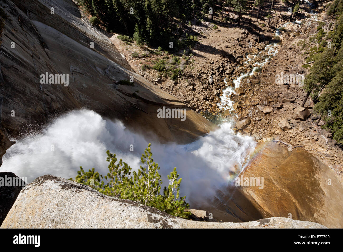 CA02299-00...CALIFORNIA - View of the Merced River from the top of Nevada Fall in Yosemite National Park. Stock Photo