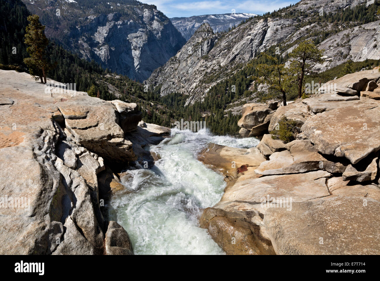 CA02305-00...CALIFORNIA - The Merced River at the top of Nevada Fall in Yosemite National Park. Stock Photo