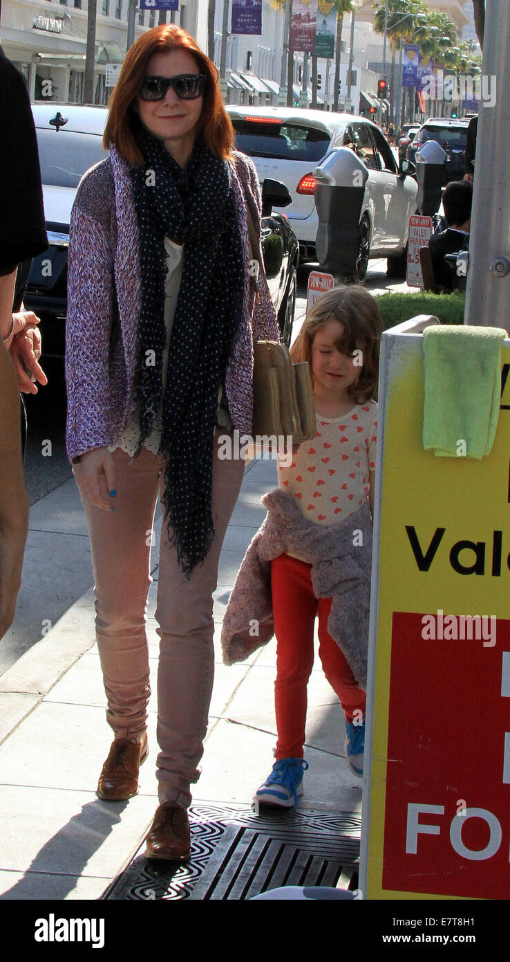 Alyson Hannigan And Satyana Marie Denisof High Resolution Stock