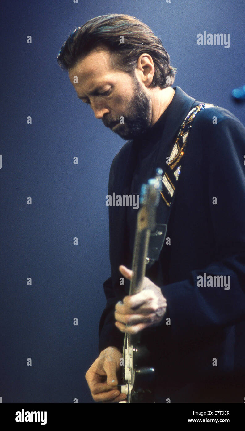 Frankfurt, West Germany. 5th Mar, 1990. Eric Clapton in concert at the Festhalle on March 5, 1990 in Frankfurt, West Germany.ZUMA Press/Scott A. Miller © Scott A. Miller/ZUMA Wire/ZUMAPRESS.com/Alamy Live News Stock Photo