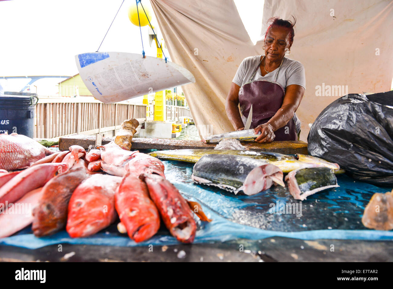 The floating market in Willemstad, Curacao has a daily abundance of