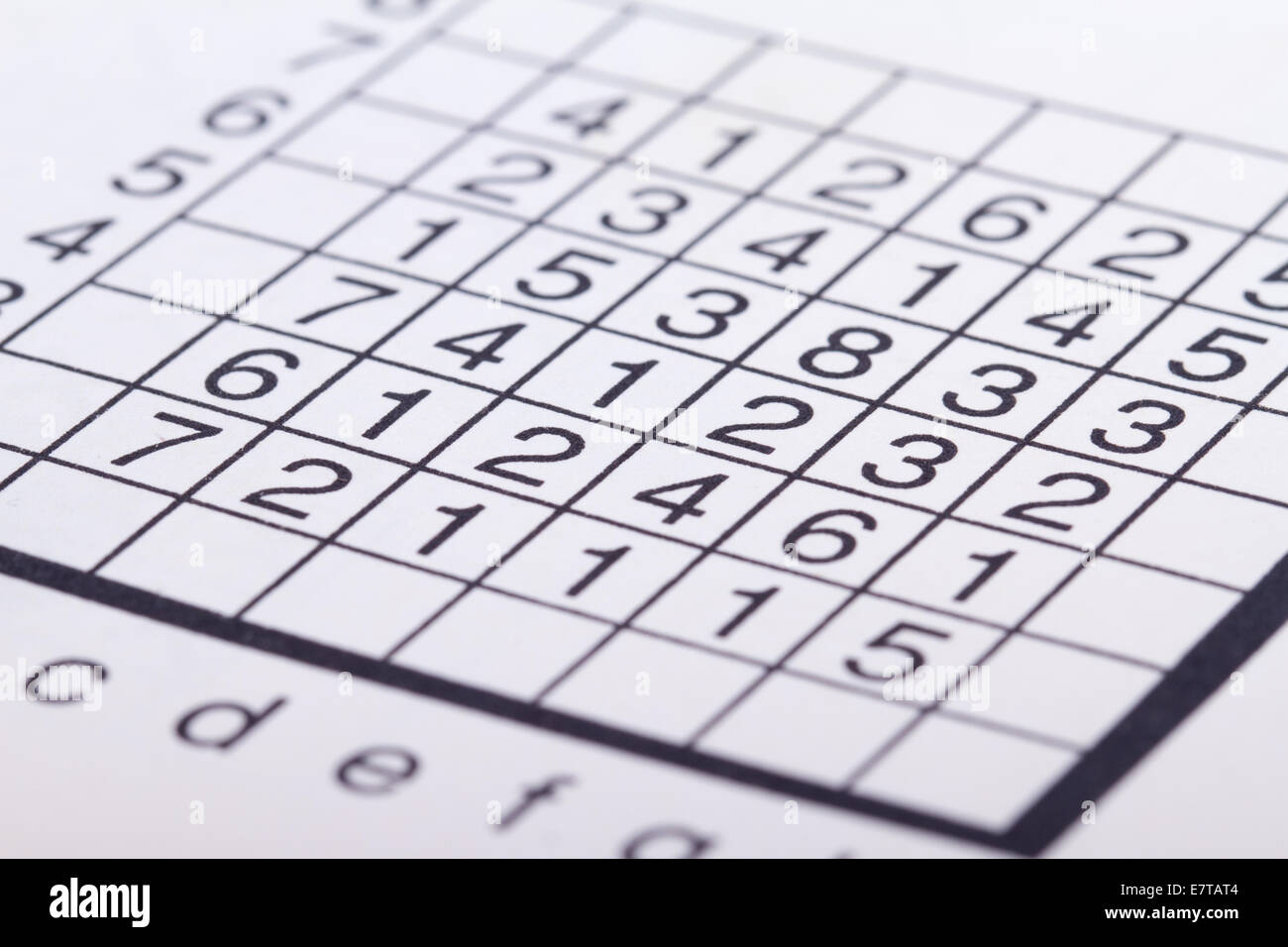 Close up of numbers crossword puzzle Stock Photo Alamy