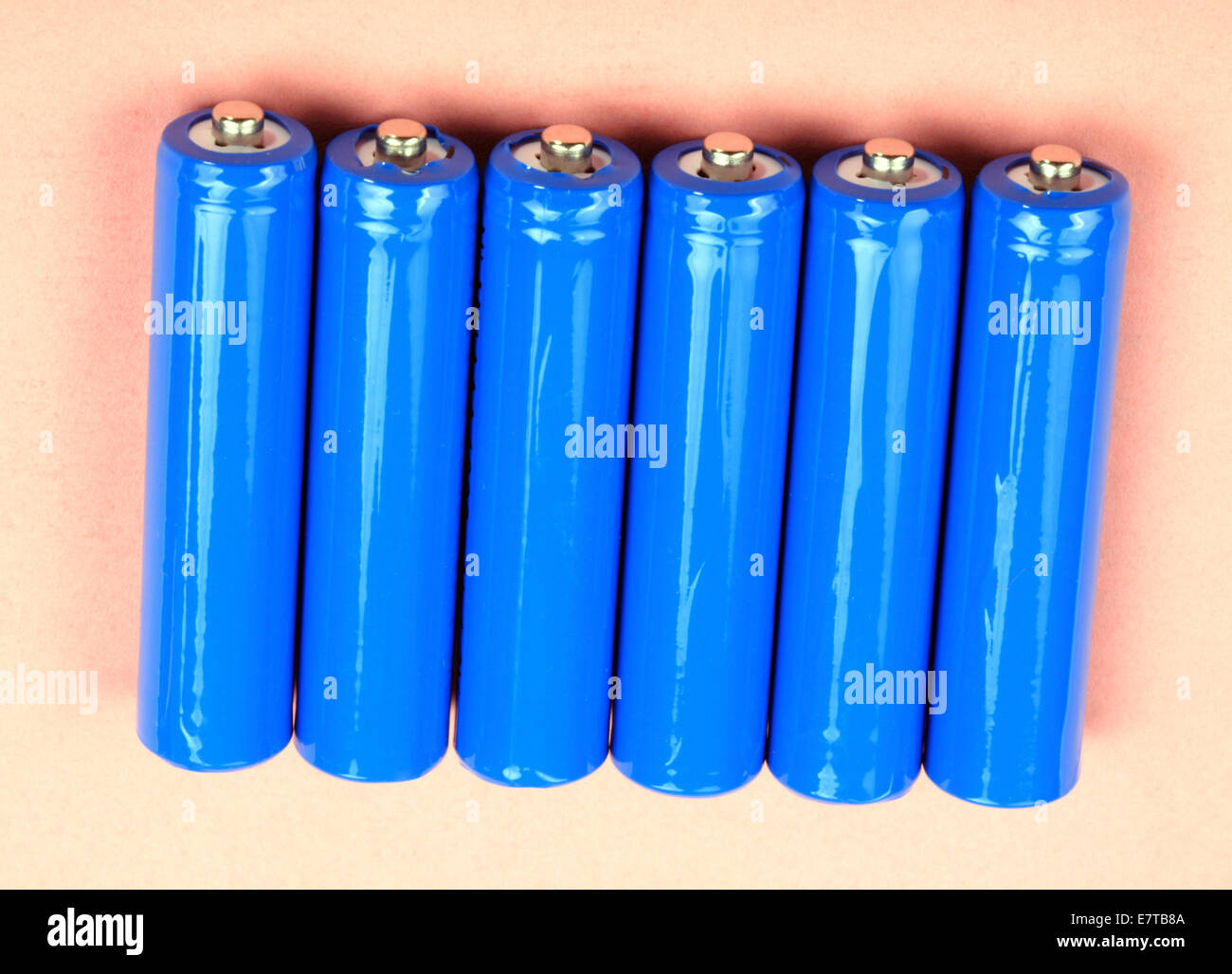 six electric battery Stock Photo