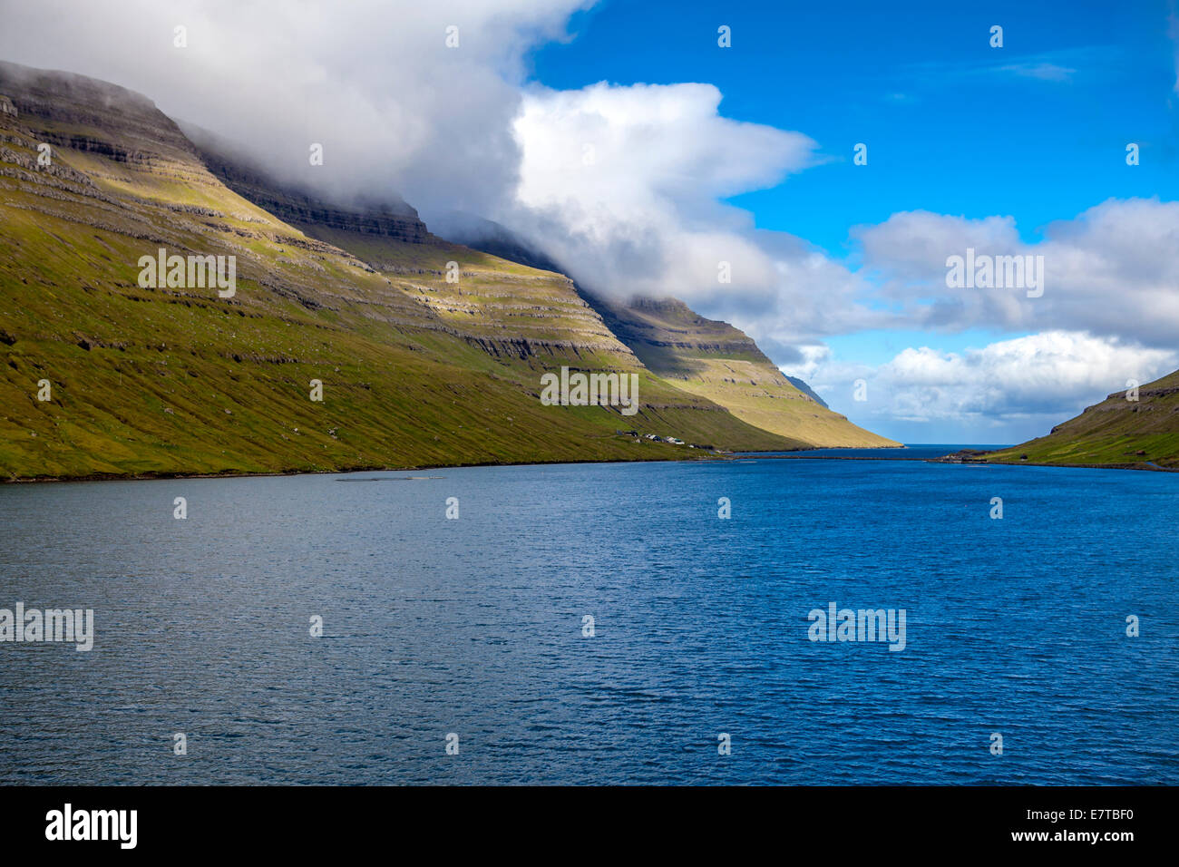 Landscape of part of the Faroe Islands near Klaksvik in the North Atlantic. Stock Photo