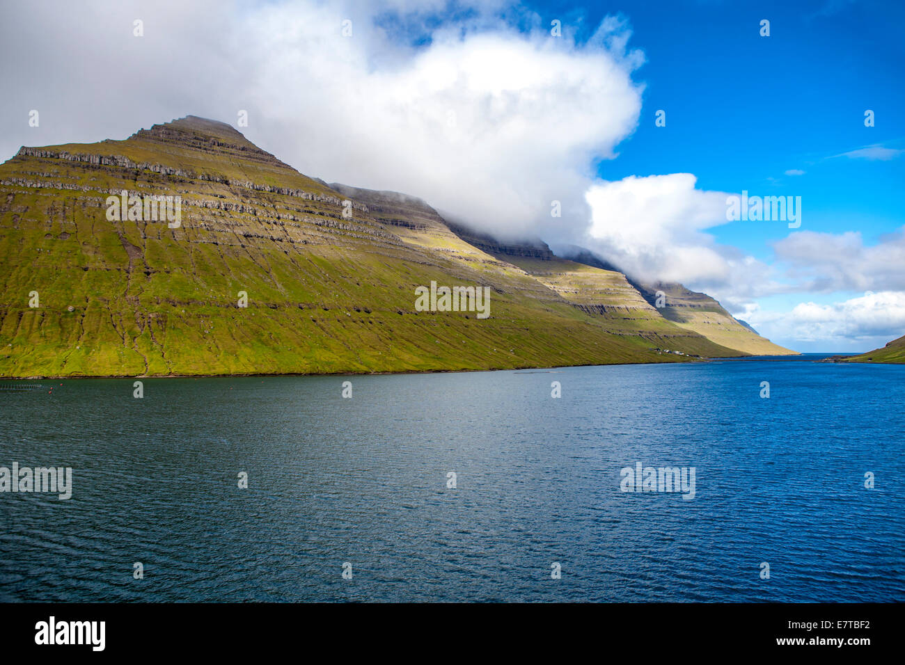 Landscape of part of the Faroe Islands near Klaksvik in the North Atlantic. Stock Photo