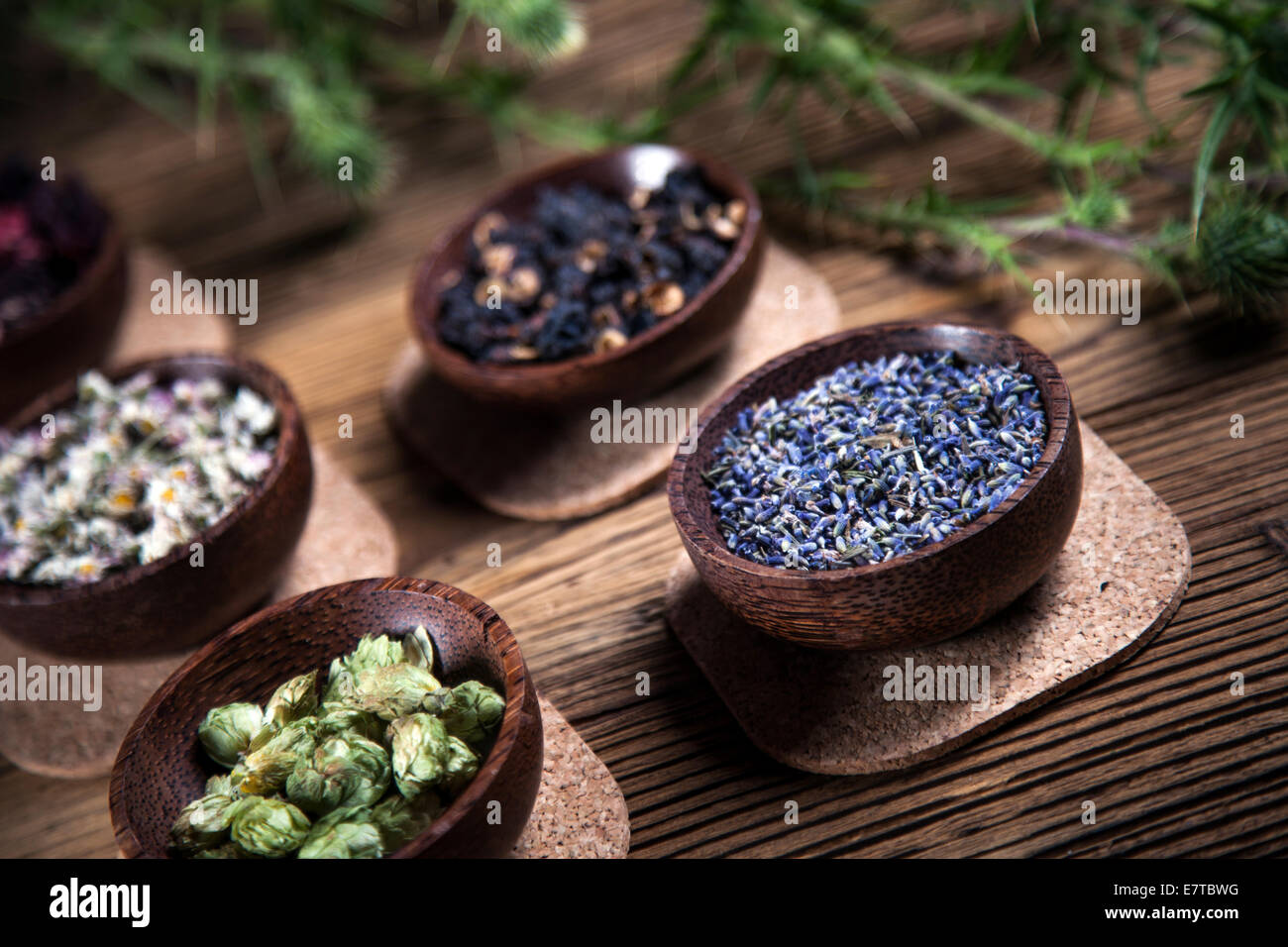 The ancient Chinese medicine, herbs and infusions. Natural flowers
