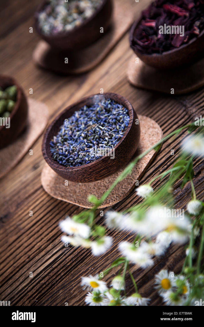 The ancient Chinese medicine, herbs and infusions. Natural flowers