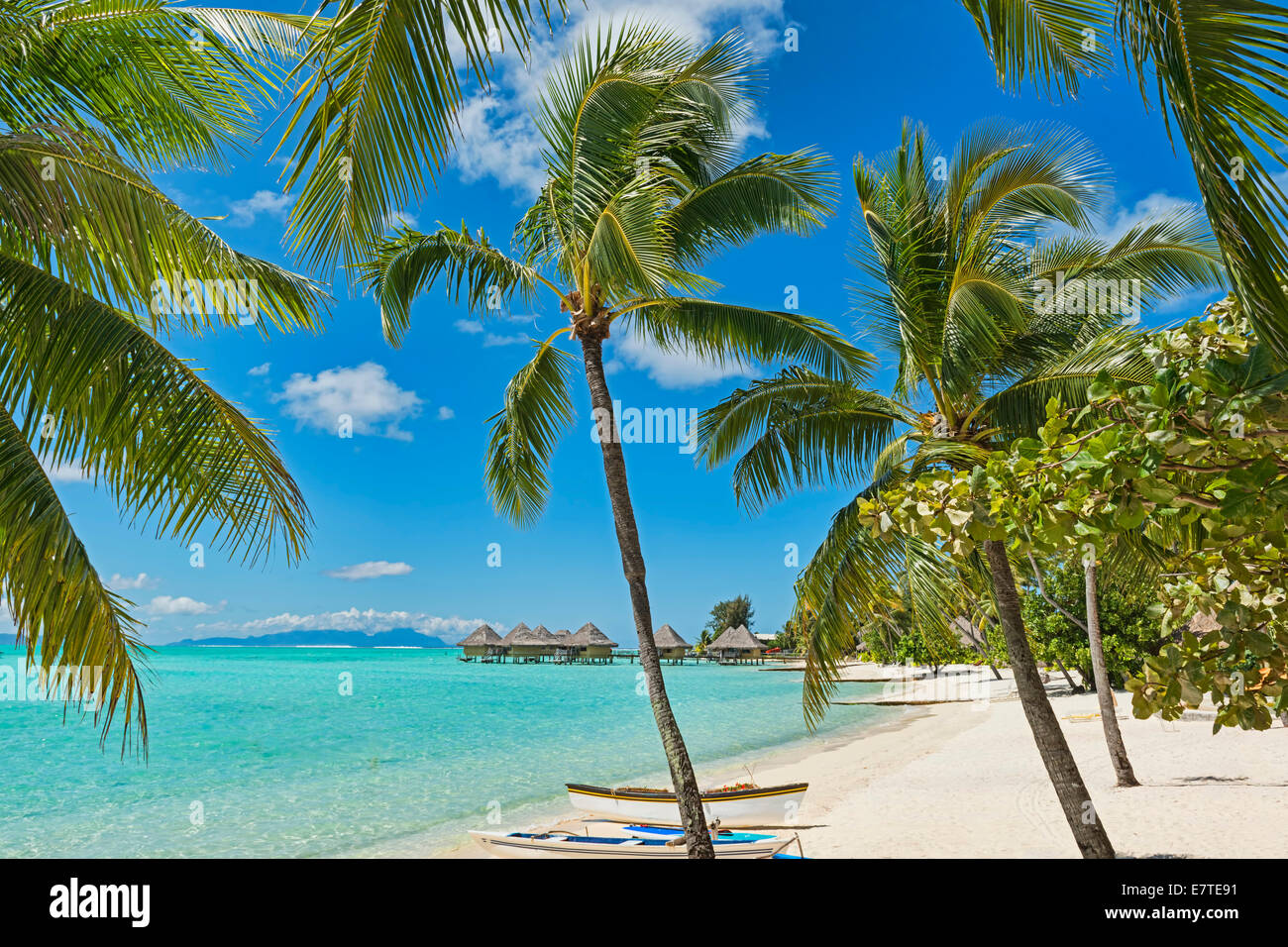 Beach of Matira, Bora Bora, French Polynesia Stock Photo