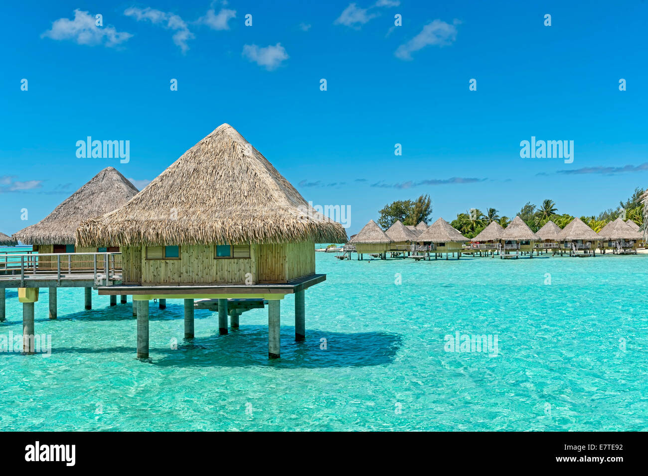 Overwater Bungalows In The Lagoon Bora Bora French Polynesia