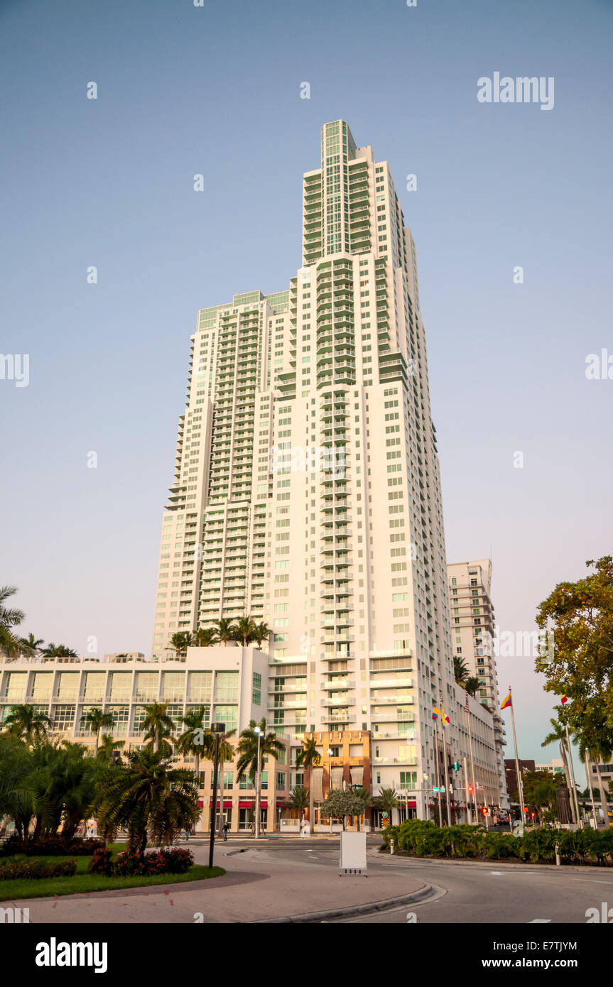 Skyscraper in Miami downtown. Florida, USA Stock Photo