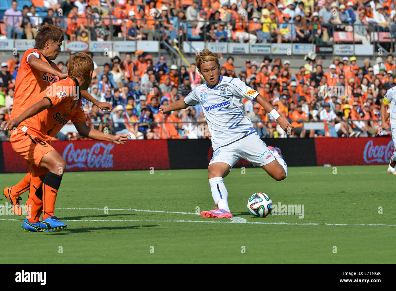 Takashi Usami (Gamba), SEPTEMBER 23, 2014 - Football / Soccer : 2014 J.League Division 1 match between Shimizu S-Pulse 0-3 Gamba Osaka at IAI Stadium Nihondaira in Shizuoka, Japan. (Photo by AFLO) Stock Photo