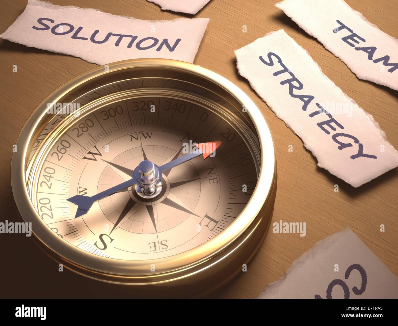 Traditional compass, conceptual artwork. Stock Photo