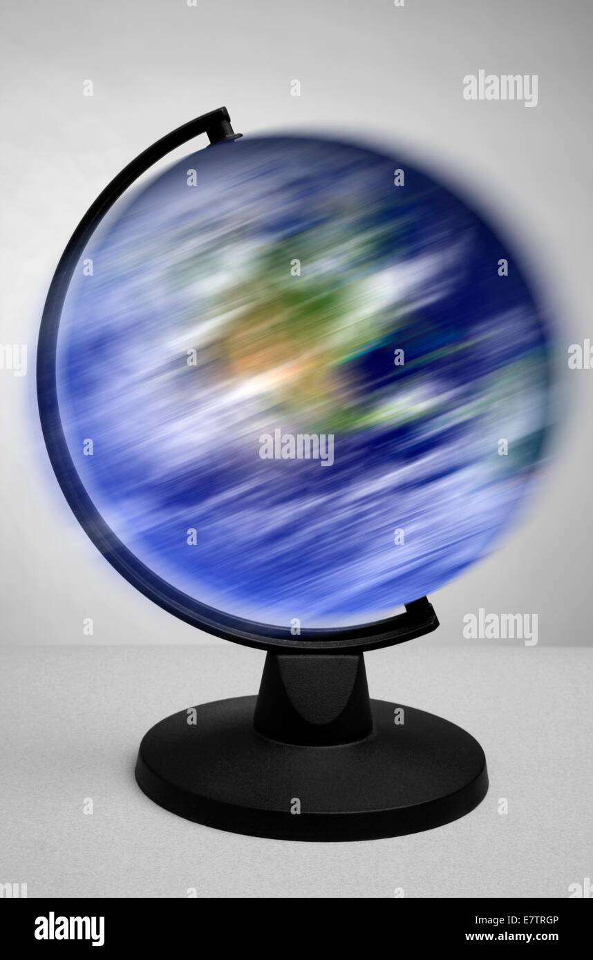 Spinning globe, composite image. Stock Photo
