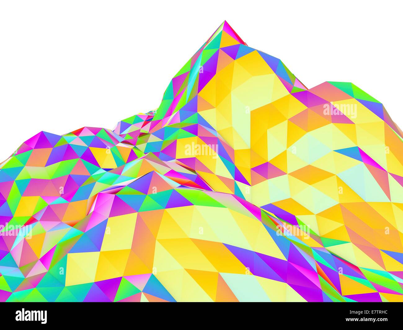 Abstract landscape of polygons, computer artwork. Stock Photo