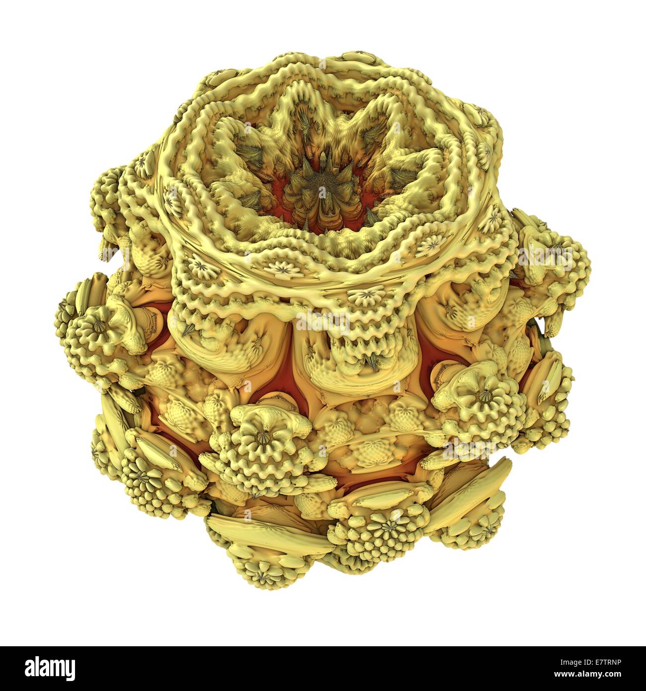 Mandelbulb fractal. Computer-generated image of a three-dimensional analogue derived form a Mandelbrot Set. Stock Photo