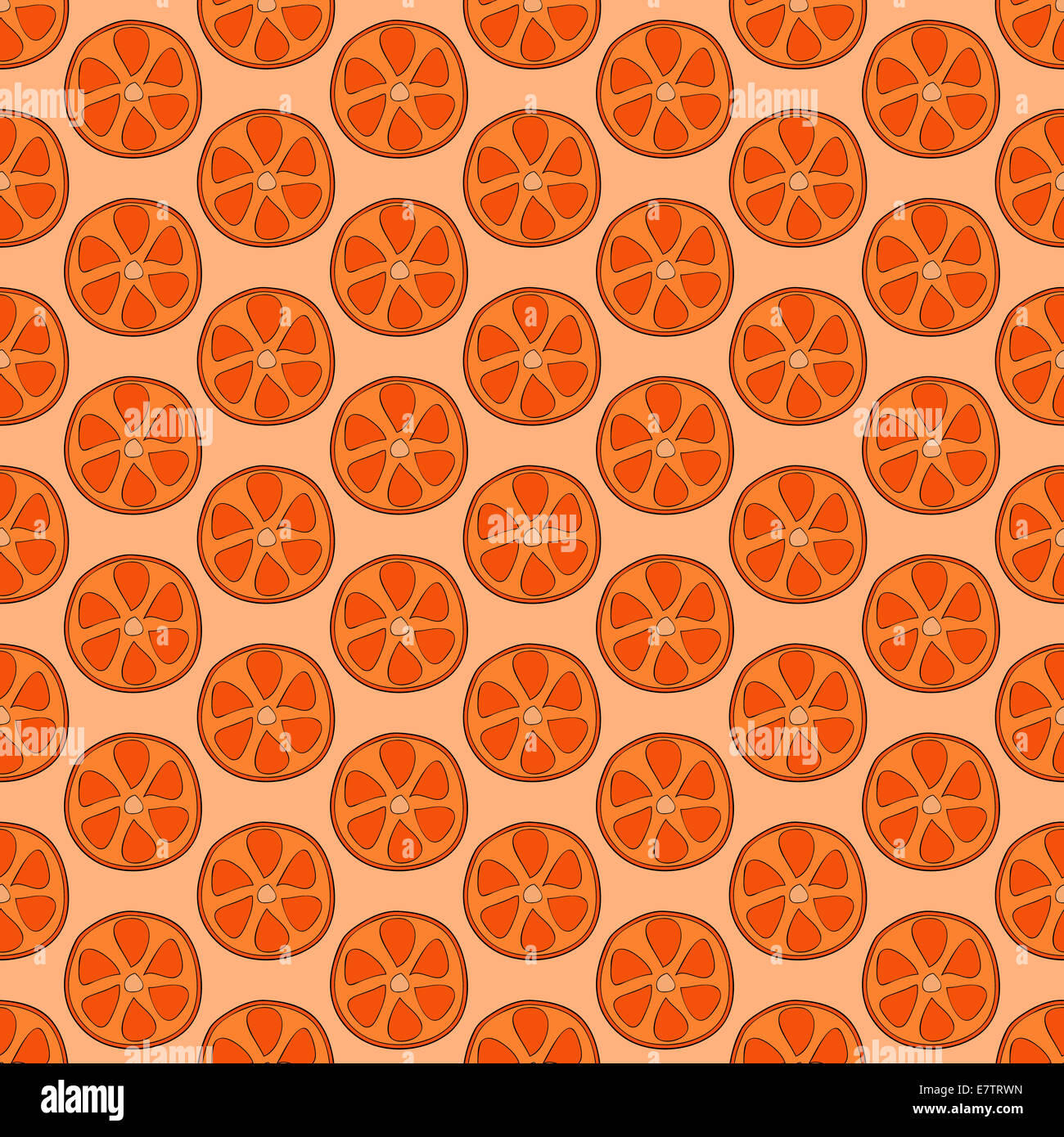 Seamless doodle orange pattern Stock Photo - Alamy