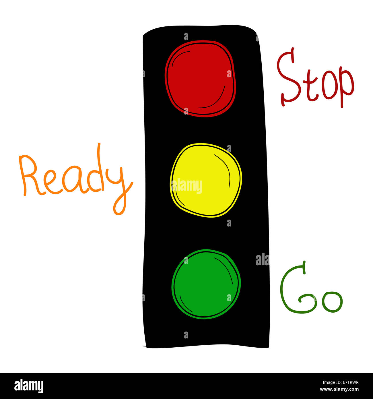 Cartoon traffic lights Stock Photo