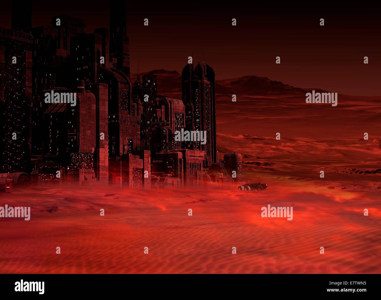 Planet mars in the future, computer artwork. Stock Photo