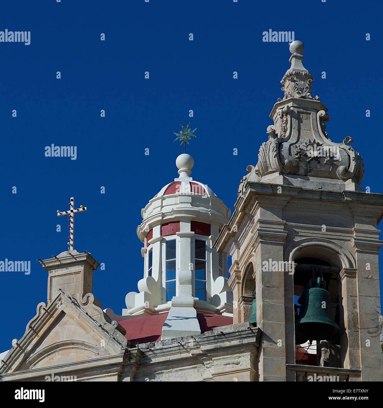 Towers, Bells and Crosses - Malta. Stock Photo