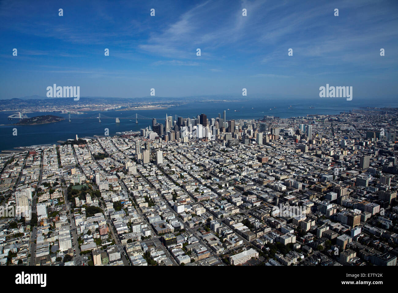 Cow Hollow, Russian Hill and Nob Hill neighborhoods, and downtown San